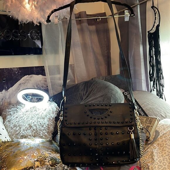 Mms black studded envelope pocketbook/purse handbag - Picture 5 of 12